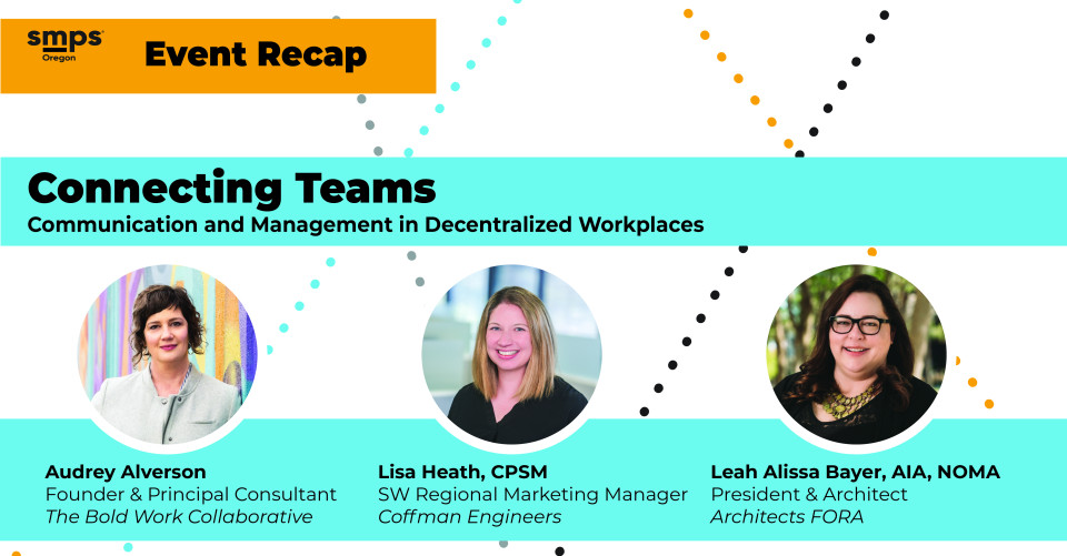 Connecting Teams: Communication and Management in Decentralized Workplaces event recap graphic