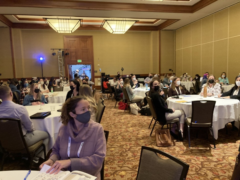 Photo of Allison Tivnon's presentation audience