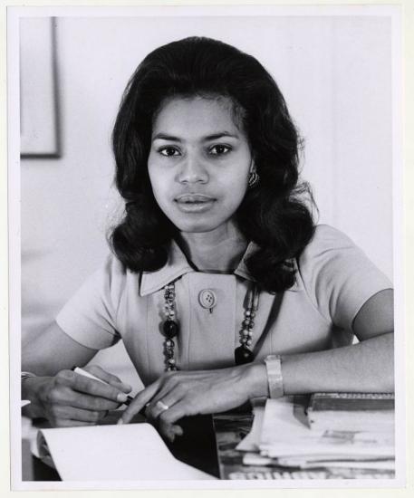 Portrait of Caroline Jones at the start of her career as an advertising executive.